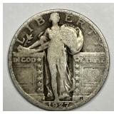 1927-S Standing Liberty Silver Quarter Good G