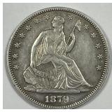 (1879) Seated Liberty Silver Half XF details