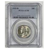 1932-D Washington Silver Quarter PCGS AU55