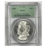 1885 Morgan Silver $1 OGH PCGS MS64
