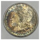 1885-O Morgan Silver $1 Monster Color Toned BU