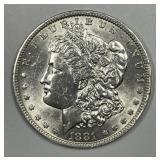 1881-O Morgan Silver $1 About Uncirculated CH AU