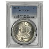 1881-O Morgan Silver $1 PCGS MS64