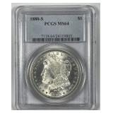1880-S Morgan Silver $1 PCGS MS64