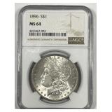 1896 Morgan Silver $1 NGC MS64