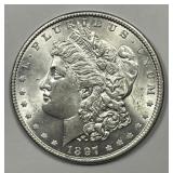 1897 Morgan Silver $1 About Uncirculated CH AU