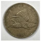 1857 Flying Eagle Cent Fine F