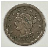 1852 Braided Hair Large Cent Very Fine VF