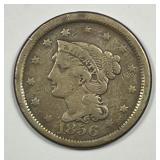 1856 Braided Hair Large Cent Fine F details