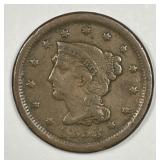 1853 Braided Hair Large Cent Sharp Fine F