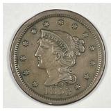 1853 Braided Hair Large Cent Extra Fine XF