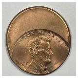 Lincoln Cent Struck 40% Off Center ERROR