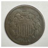1864 Two Cent Piece Good G