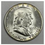 1955 Franklin Silver Half Uncirculated BU