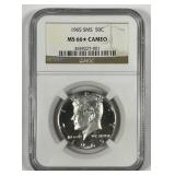 1965 Kennedy Silver Half SMS NGC MS66 * CAMEO