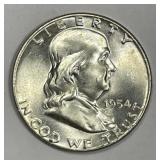 1954 Franklin Silver Half Brilliant Uncirculated