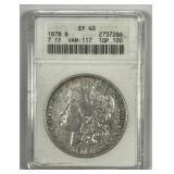 1878 Morgan $1 7 TF Top 100 VAM-117 ANACS XF40