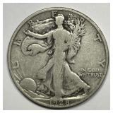 1928-S Walking Liberty Silver Half Very Good VG