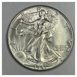 1941 Walking Liberty Silver Half Choice AU