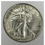1939-D Walking Liberty Silver Half Choice AU