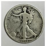 1918-S Walking Liberty Silver Half Good G