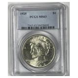 1925 Peace Silver $1 PCGS MS63