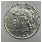 1922-D Peace Silver $1 About Uncirculated AU