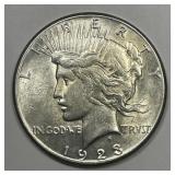 1923-S Peace Silver $1 About Uncirculated CH AU