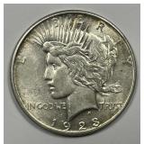 1923-D Peace Silver $1 About Uncirculated CH AU