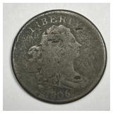 1806 Draped Bust Half Cent 1/2c Good G details