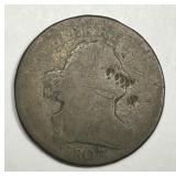 1807 Draped Bust Half Cent 1/2c AG details