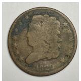 1829 Classic Head Half Cent 1/2c Good G details