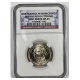 2007 Washington $1 Missing Edge Lettering NGC MS65