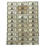 Lot of 30 Blue Seal 1957 $1 Silver Certificates