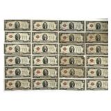 Lot of 24 Red Seal $2 1928 Legal Tender US Notes