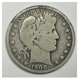 1908-O Barber Silver Half Good G