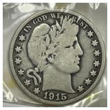 1915-S Barber Silver Half Good G