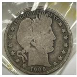 1906-D Barber Silver Half Good G