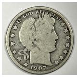 1907-O Barber Silver Half Good G