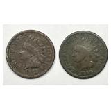 1863 & 1866 Indian Head Cent Pair