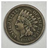 1861 Indian Head Cent Very Fine VF