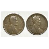 1909 & 1909 VDB Lincoln Wheat Cent Pair