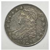 1828 Capped Bust Silver Half Extra Fine XF