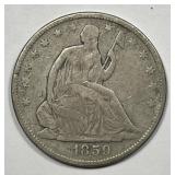 1859-O Seated Liberty Silver Half Very Good VG det
