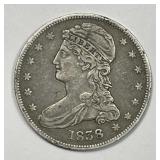 1838 Capped Bust Silver Half Very Fine VF+