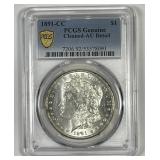 1891-CC Morgan Silver $1 Carson City PCGS AU det