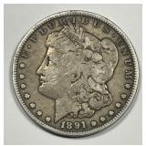 1891-S Morgan Silver $1 Fine F