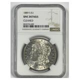 1889-S Morgan Silver $1 NGC UNC details
