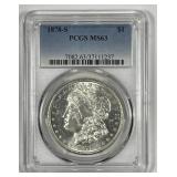 1878-S Morgan Silver $1 PCGS MS63