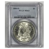 1884-O Morgan Silver $1 PCGS MS63